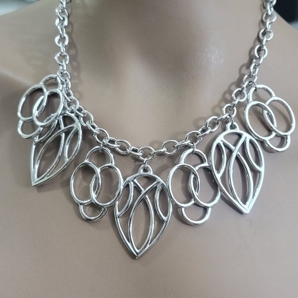MONET NECKLACE SILVER COLOR - Picture 1 of 4